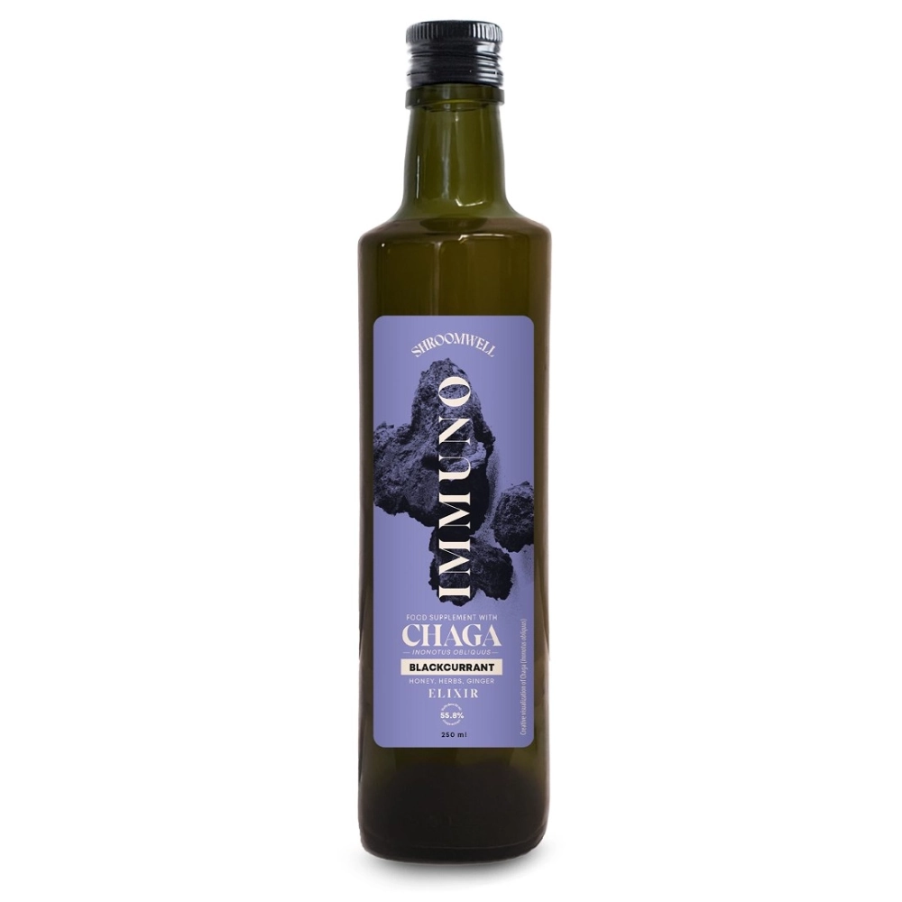 SUPLEMENT DIETY NA ODPORNOŚĆ Z CHAGĄ I CZARNĄ PORZECZKĄ W PŁYNIE 250 ml - SHROOMWELL